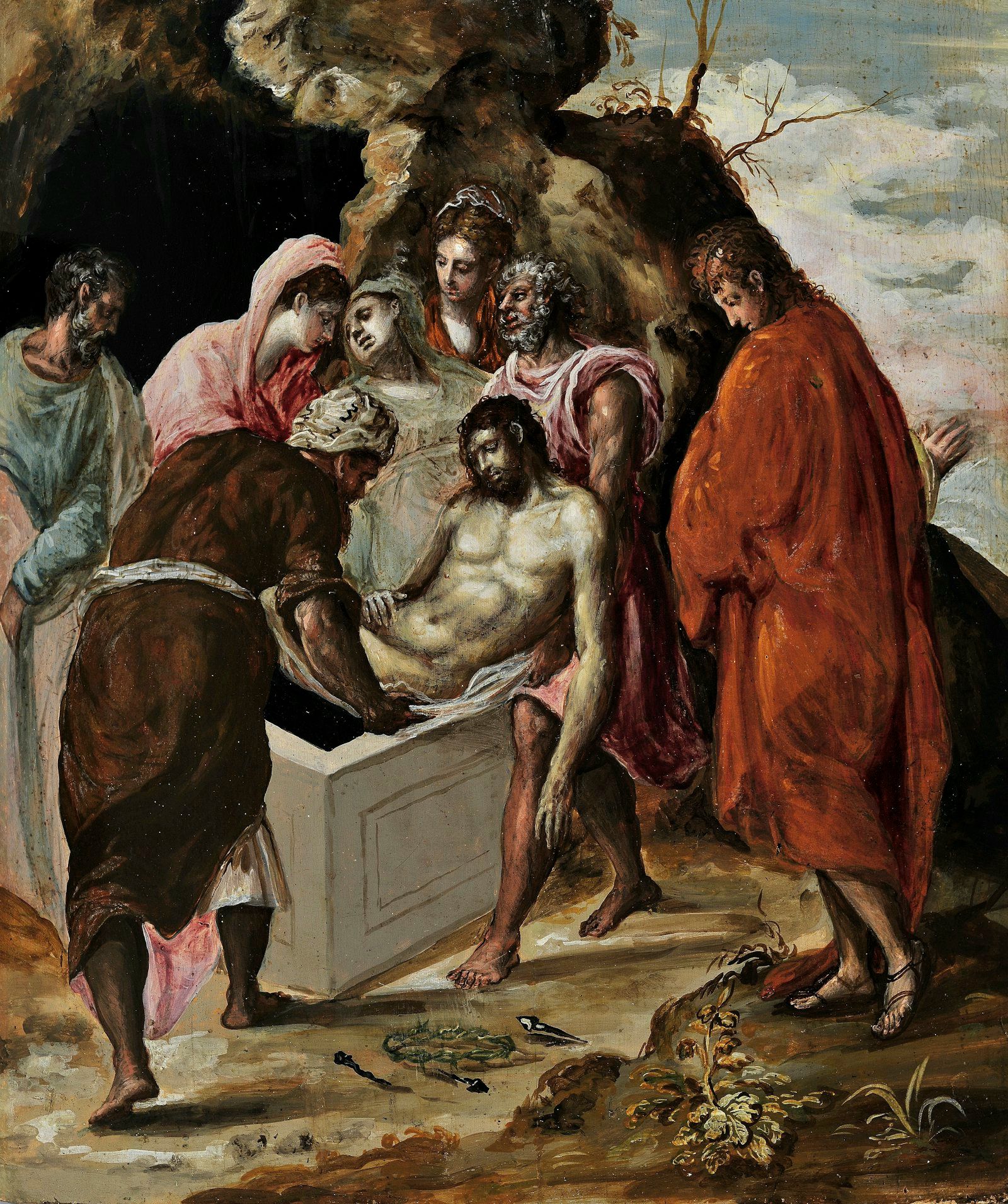 Paintings in a gallery
